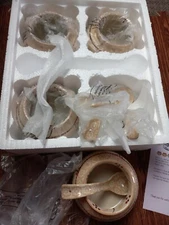 Tempt-Tations Old World Beige 16oz Soup Bowl W/ Spoon Set Of 8