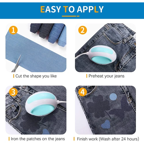 51CM Iron On Repair Mending Clothing Jeans Trousers Fabric Patches Cotton Denim@ - Picture 6 of 15