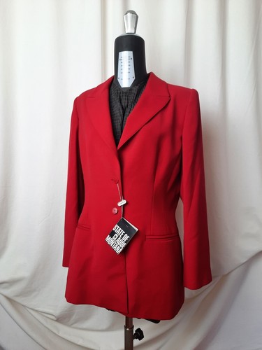 Claude Montana, State of Claude Montana vintage 80/90s red wool blazer jacket with original tag