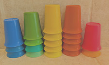 Vintage 7oz Tupperware Bell Tumblers 109 Mix  Match Colors Blue Yellow Orange