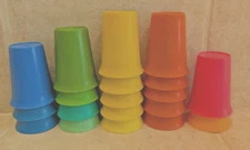 Vintage 7oz Tupperware Bell Tumblers 109 Mix & Match Colors Blue Yellow Orange