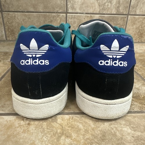 Adidas Superstar Limited Edition Black Suede Aqua Blue Mens Size 12 MS-4 - Picture 8 of 13