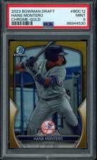 2023 Bowman Draft Hans Montero Gold Refractor /50 BDC12 Yankees PSA 9 MINT