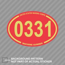 United States Marine Corps MOS 0331 Infantry Machine Gunner Red Oval Sticker