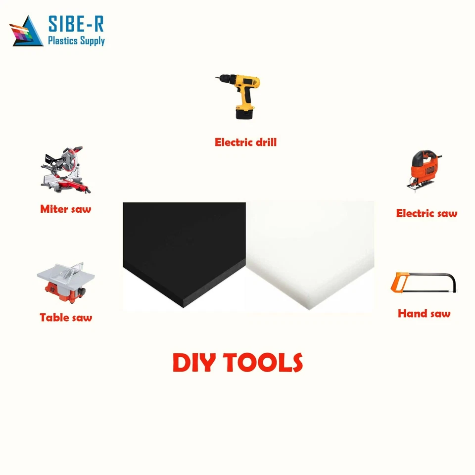 Hoja de plástico HDPE de alta densidad de polietileno PREMIUM 1/2"x 24" x 36” UVI natural Foto 2 de 3