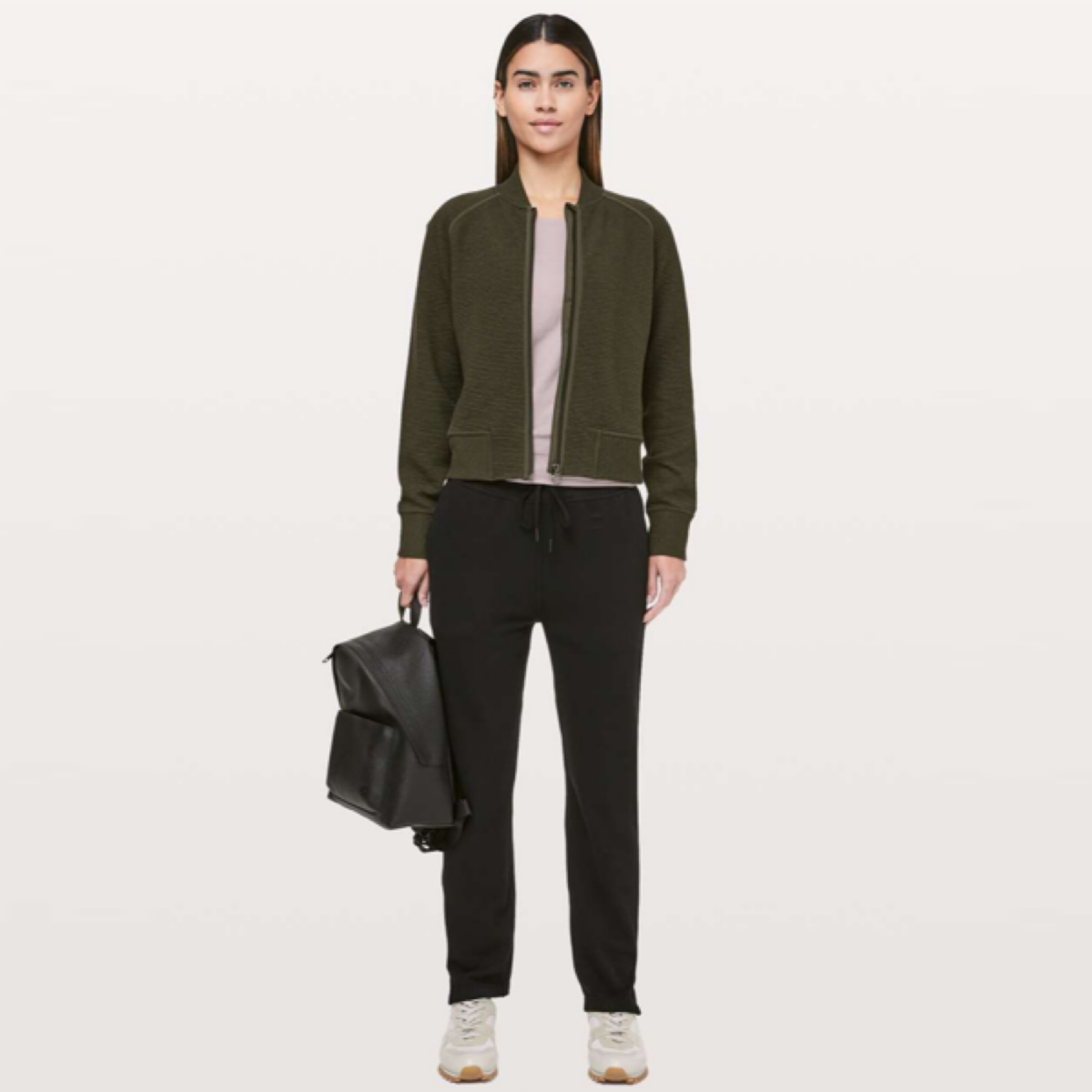 Lululemon On Repeat Long Sleeve Zip-Up On Repeat Bomber in Dark Olive Size