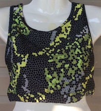 CAELUM DAKOTA WIRELESS SPORTS RACER CUT OUT BRA BLACK GREEN CVM8004 XLARGE 48