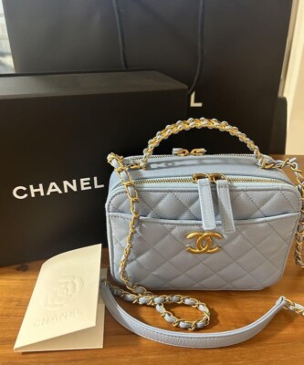 Chanel Vanity Case Bag Crossbody Chain Shoulder Hand Purse Light