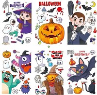 Homcoice Halloween-Fensteraufkleber, 4 Blatt, Halloween-Dekoration, Totenkopf-Au