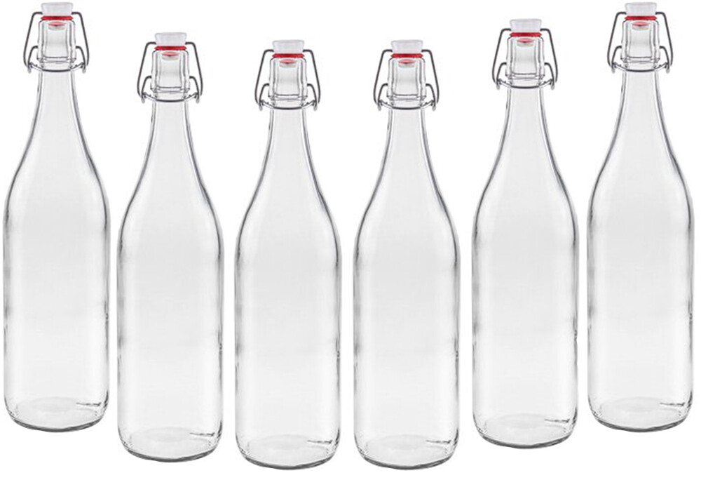 6 Glasflaschen mit Bügelverschluss 1l Bügelflaschen Bügel Flasche TYP A 1000ml