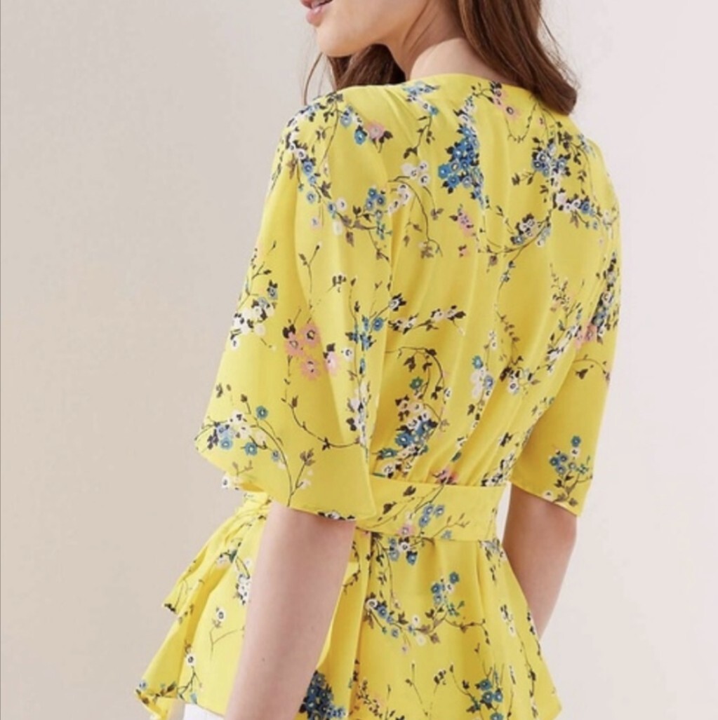 Ann Taylor LOFT taille 4 gris violet à volants boho