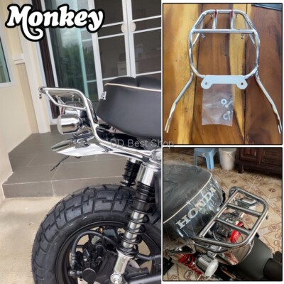 Gepäckträger hinten Absturzsicherung Ablage Silber für Honda Monkey 125 Z 201...