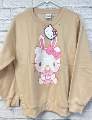 NEW Hello Kitty sweatshirt top womens size large Easter Bunny in box pullover