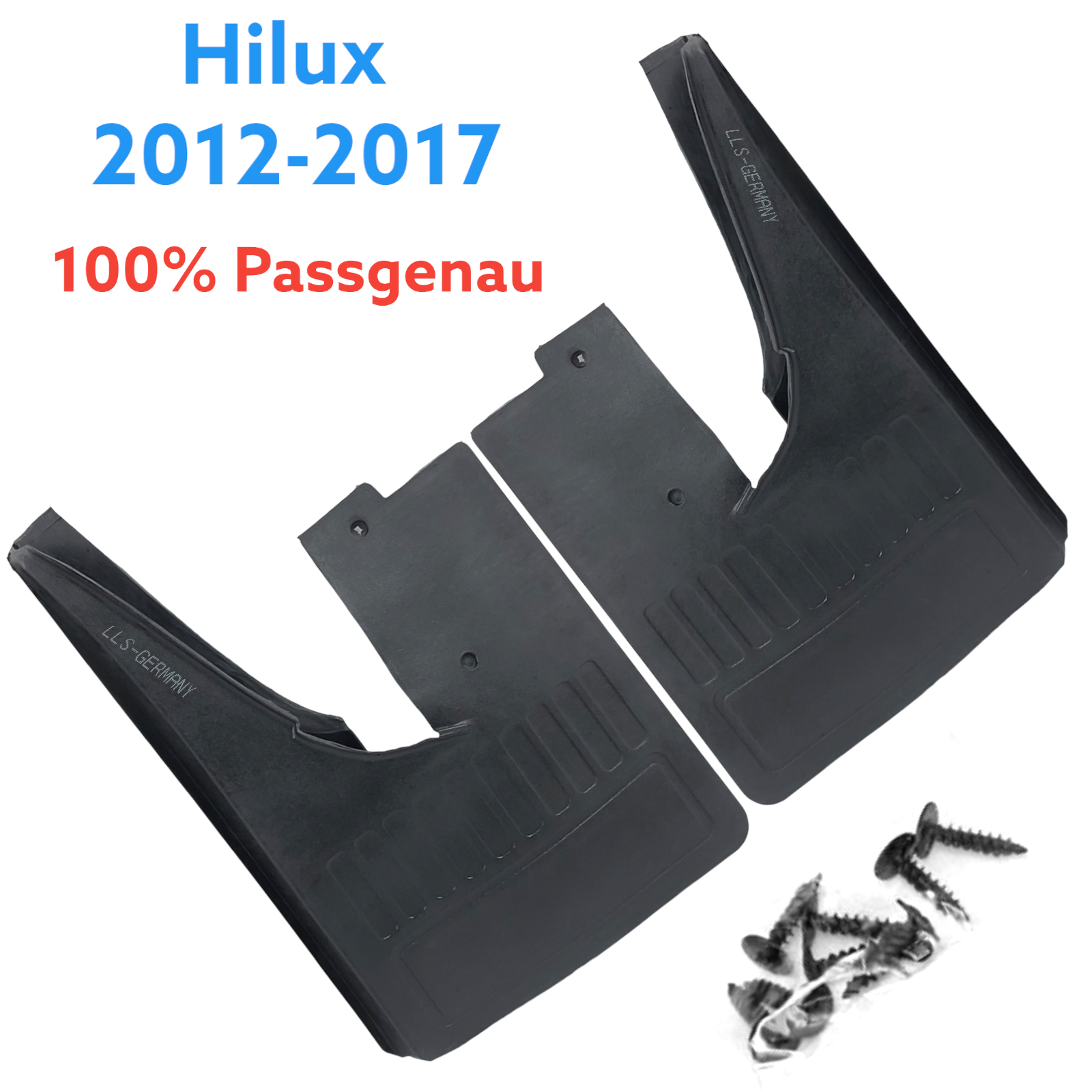 Mud Flaps For TOYOTA HILUX 2012-2017 Black Rear Left Right 2-Piece-image