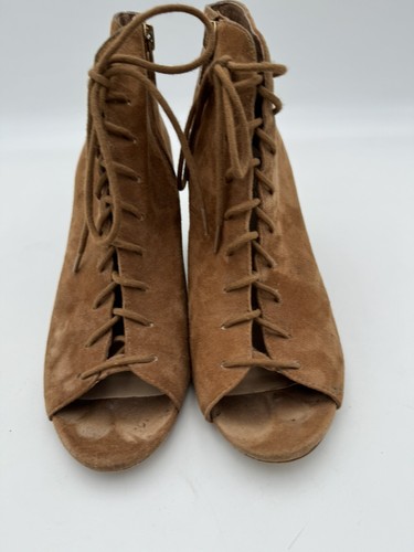 Vince Camuto Elisha braune Wildleder-Schnürstiefelette zapfenförmiger Absatz Größe 6,5 M - Bild 6 von 18