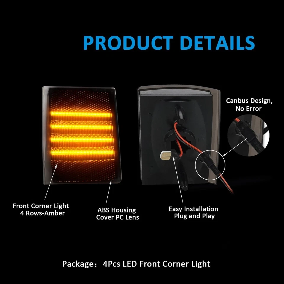 4PCS Front Bumper Corner Side Marker Lamp for 1988-1993 Chevy Silverado C/K 1500 Foto 3 de 4