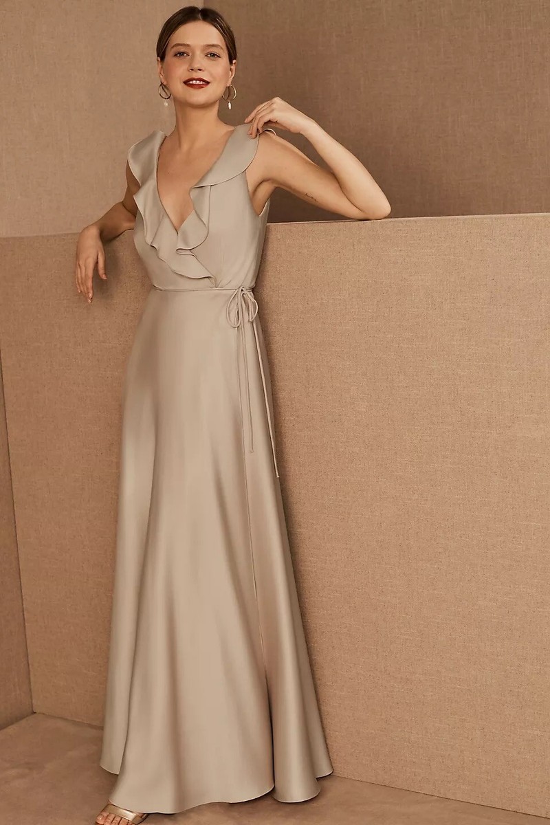 brown maxi dress drop waist Isra Dropped Waist Maxi Dress – AYANA