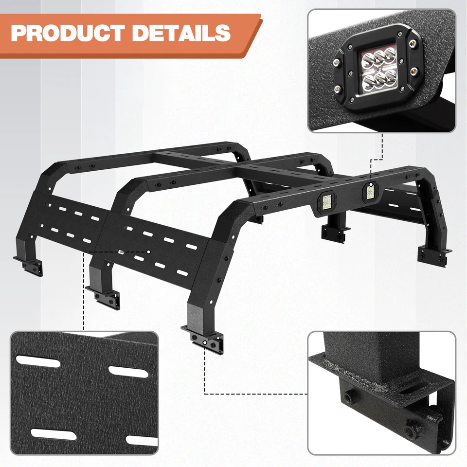 For Ram 1500 /Silverado 1500 /Ford F-150 /Tundra/GMC/Sierra Truck Bed Rack Cargo - Image 3 of 4