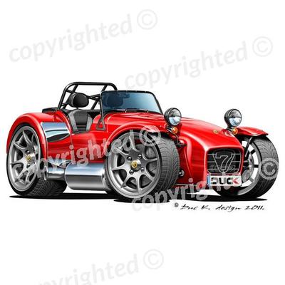 Passend für Caterham Super 7 - Vinyl-Wandbildaufkleber - rot