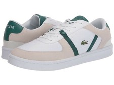 LACOSTE Splitstep 120 Para hombres Informales Cuero Mocasín Zapatos Tenis Blanco Verde