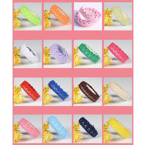 2Roll DIY Fabric Lace Tapes Hollow Out Self Adhesive Sticker Cotton Trim Craft - Picture 5 of 37