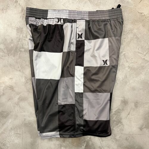 Pantalones cortos de baloncesto para hombre Hurley Nike Dri-Fit Kings Road gris negro NUEVOS CON ETIQUETAS - Imagen 3 de 10