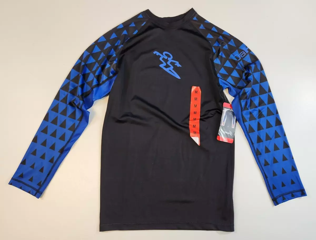 DA HUI Men s Black Blue Rash Guard Size Medium M Shirt Quick Dry