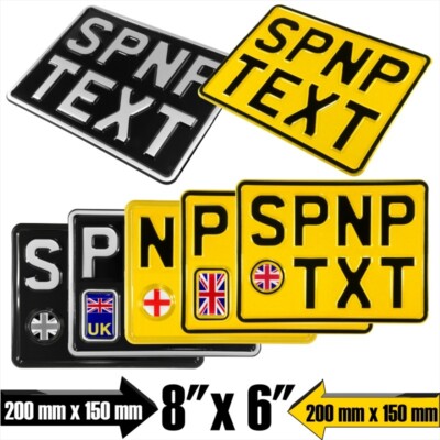 8x6 Show gepresstes Nummernschild Neuheit Kinder Tür Auto Motorrad Fahrrad 3D Gel Abzeichen