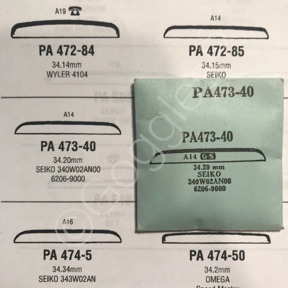 GS Round Replacement Crystals (PA Series) 32mm & larger for Seiko