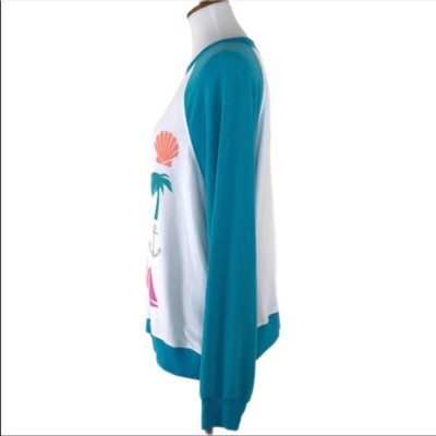Pull Femme Wildfox 'I Spy Raglan' – Bleu – Taille L – Neuf Avec étiquettes – Fabriqué USA