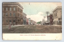 Postcard California Hayward CA B Street Downtown 1908 Posted Divided Back