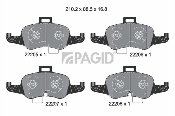 Bremsbelagsatz Scheibenbremse Pagid T2843N FüR Audi TT FV3 FVP Roadster FV9 FVR-image