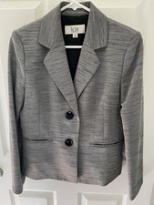 Le Suit 4P Black And Grey Blazer