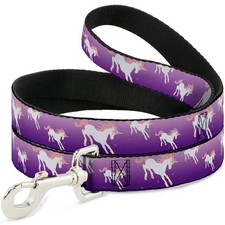 Dog Leash 6-FEET Unicorn Sparkles Purple/Pink WIDE 1.5"