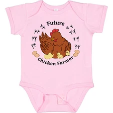 Inktastic Future Chicken Farmer-Mother Hen And Chicks Baby Bodysuit Chickens I