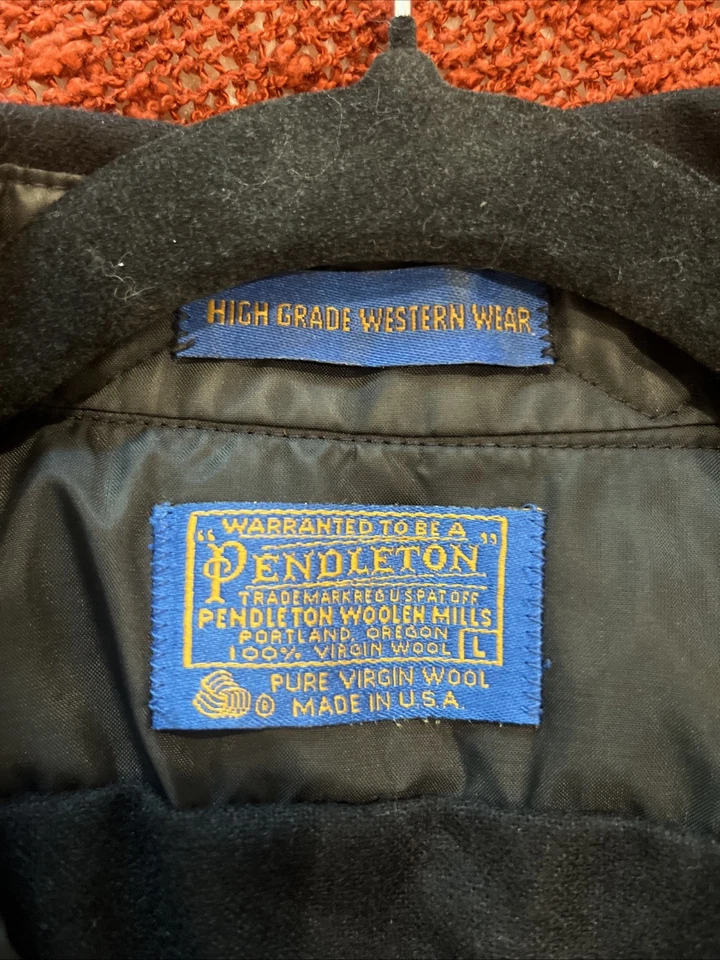 Camisa Pendleton Para Hombres Lana Manga Larga Perla Abotonada a Presión Negra Talla Grande Foto 3 de 3