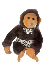 Hosung Vintage Monkey Chimpanzee Squeaking Plush Realistic Toy Animal Toy 90s