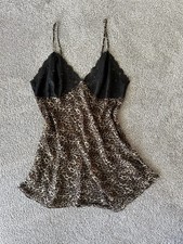VTG 90s Y2K Sheer Lace Animal Print Slip Sz 2X/3X Whimsigoth Fairycore Coquette
