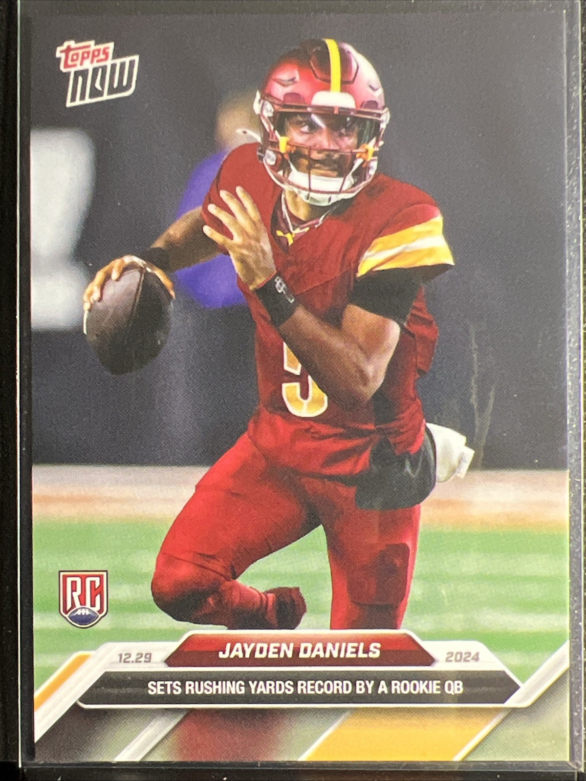 2024 2025 TOPPS NOW CARD RC SETS ROOKIE RUSHING RECORD JAYDEN DANIELS #19