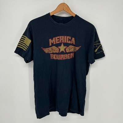 Grunt Style Shirt Mens Large Blue Merica Bourbon Graphic Tee Short Sleeve
