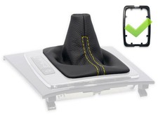 SCHALTMANSCHETTE FUR MERCEDES C207 automatik SCHALTSACK LEDER NAHT GELB + RAHMEN