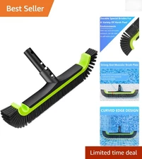Durable Inground/Above Ground Pool Brush - Resilient Curved Edge & Sturdy Handle