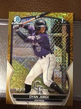 Dyan Jorge 2023 Bowman Chrome #BCP-22 gold mega box Mojo Refractor /50 Rockies