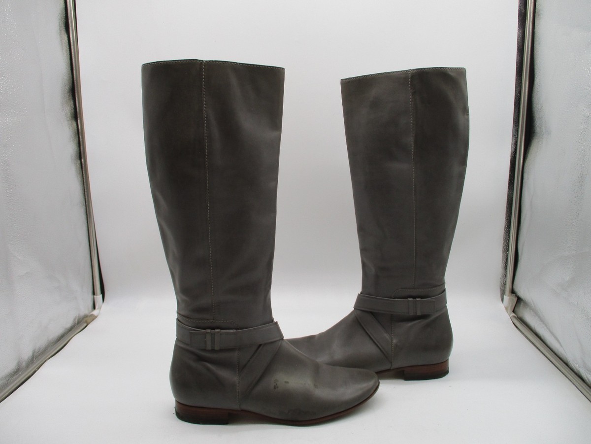 Cole Haan Gray Leather Knee High Riding Boots Womens Size  display picture 2