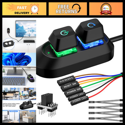 PC Power Button Switch Splitter ON Off Reset SW HDD LED for Desktop Computer