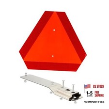 Slow Moving Vehicle Sign with Mounting Bracket Kit, Aluminum Slow Moving 1