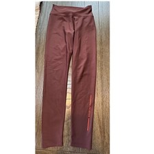 Peloton Show Up Leggings High Waist Athletic Workout Maroon Red Logo Womens M