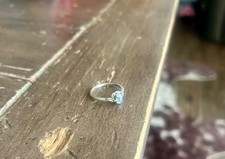 sterling silver ring with blue topaz vintage size 8