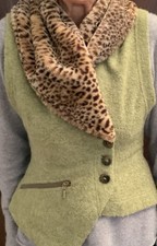 Bitte Kai Rand, Damen Weste, Grün, Asymmetrisch m. Webpelzkragen, Größe: S / M