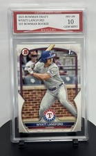 2023 Bowman Draft Wyatt Langford Rangers 1st Bowman Rookie Card #106 Gem Mint 10